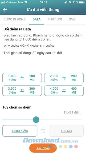 Đổi điểm Viettel++ thành dung lượng mạng 3G, 4G