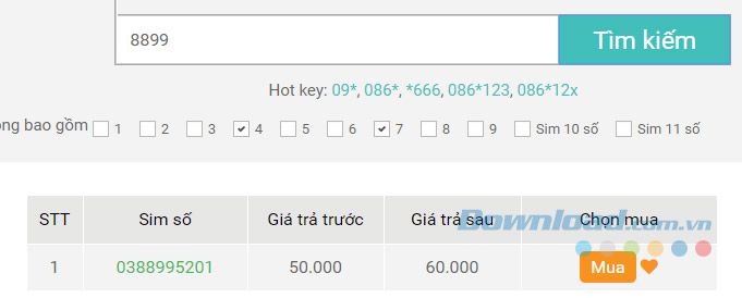 Tìm kiếm sim muốn mua