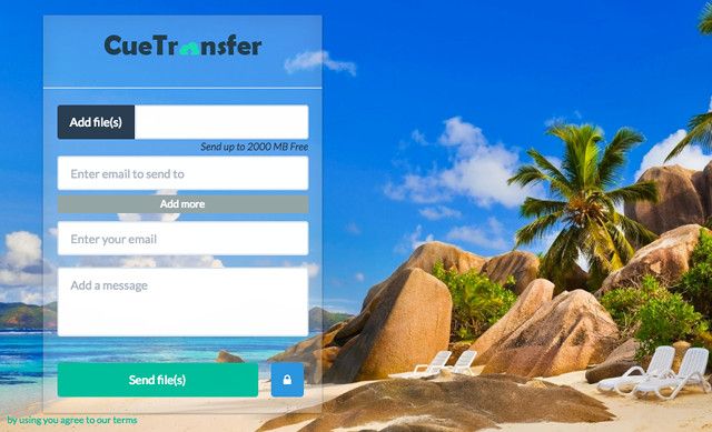 CueTransfer cũng là dịch vụ chia sẻ file qua email.