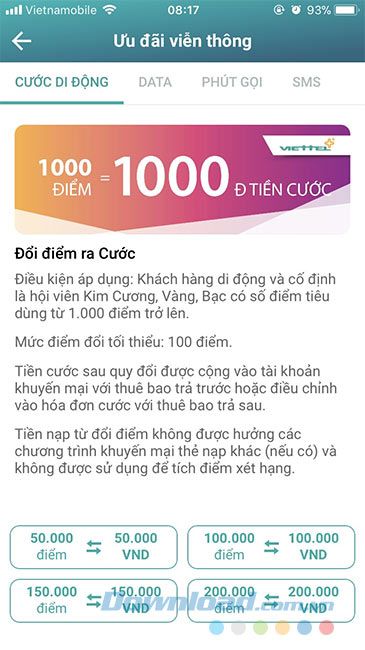 Quy định đổi điểm Viettel++