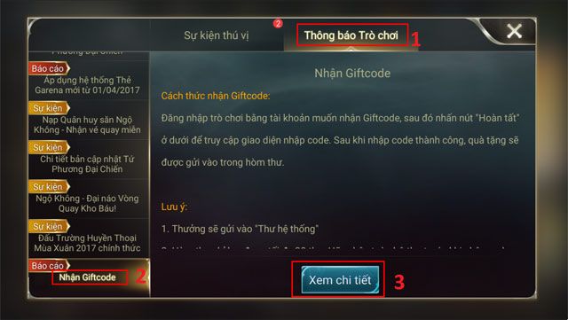 Thông báo trò chơi