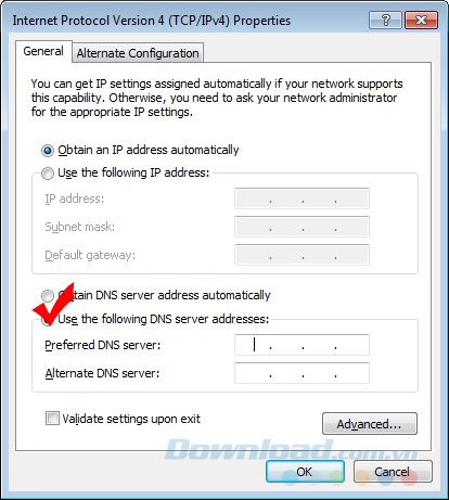 Nhập DNS mới