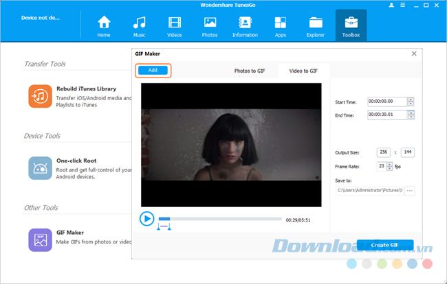 Thêm video vào Wondershare TunesGo