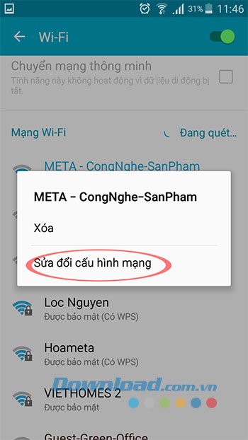 Sửa Đổi Cấu Hình Mạng