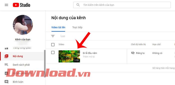 Chọn video cần thêm nhạc