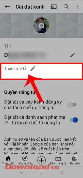 Chạm vào biểu tượng bút