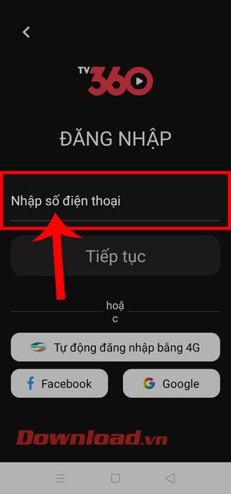 Nhập số điện thoại 