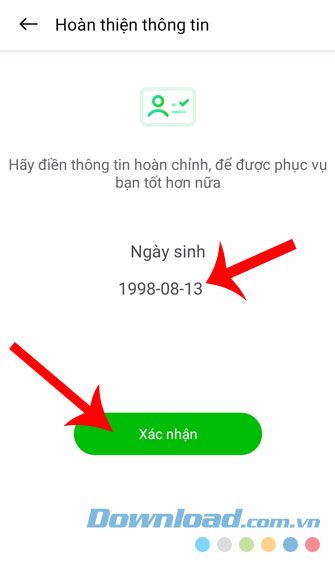 Đặt ngày sinh