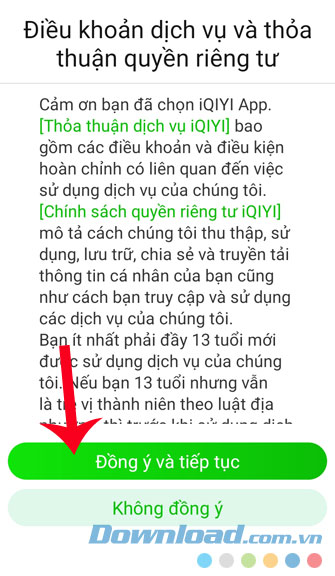 Chạm Đồng ý và tiếp tục