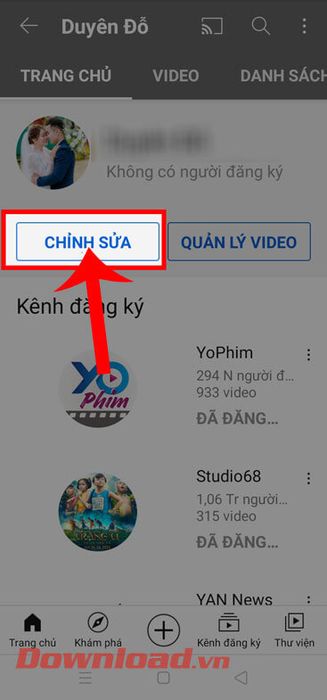 Chạm vào nút Chỉnh sửa