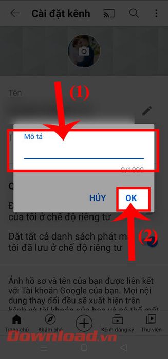 Viết Mô Tả Cho Kênh Youtube