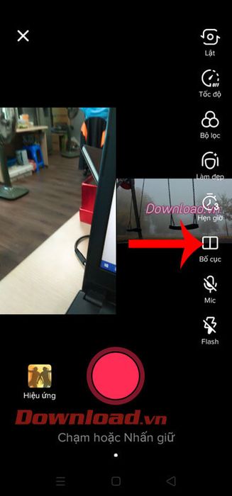 Chọn mục Bố cục