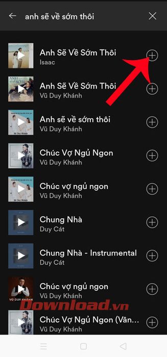 Chạm vào biểu tượng dấu cộng