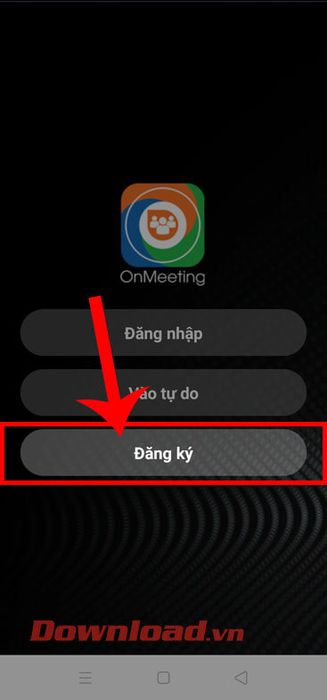 Nhấn vào nút Đăng nhập