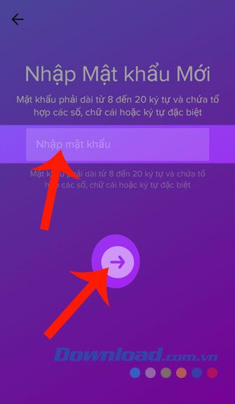 Đặt mật khẩu mới