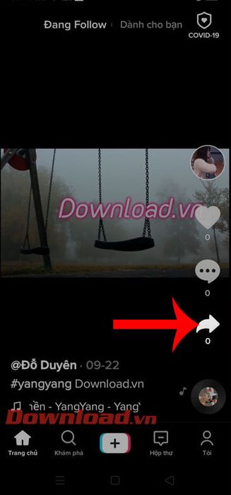 Chạm vào biểu tượng chia sẻ