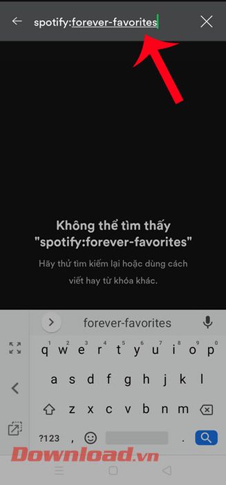 Nhập từ khóa 'spotify:forever-favorties'