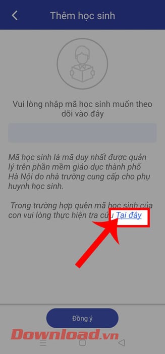 Ấn vào nút Tại đây