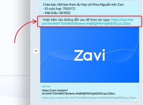 Tham gia cuộc họp trên Zavi