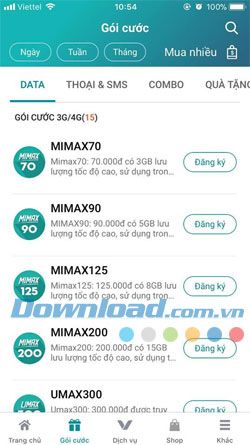 Đăng ký dịch vụ 3G của Viettel