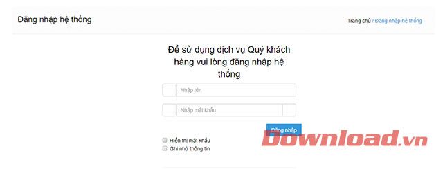 Đăng nhập vào hệ thống