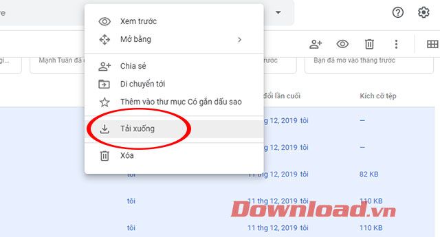 Tải về toàn bộ dữ liệu từ Google Drive