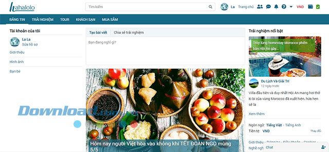 Giao diện Bảng Tin trên Hahalolo