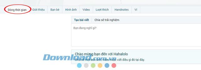 Chia sẻ nội dung trên dòng thời gian của Hahalolo