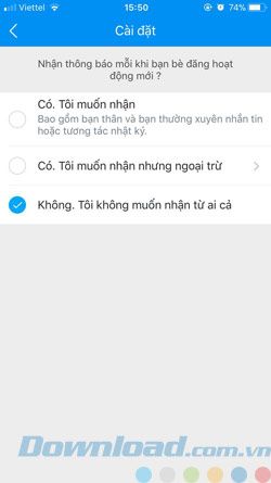 Tắt thông báo từ Zalo