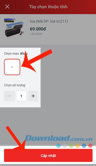 Chọn màu sắc và số lượng sản phẩm của bạn