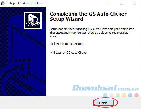 Hoàn tất việc cài đặt Auto Clicker
