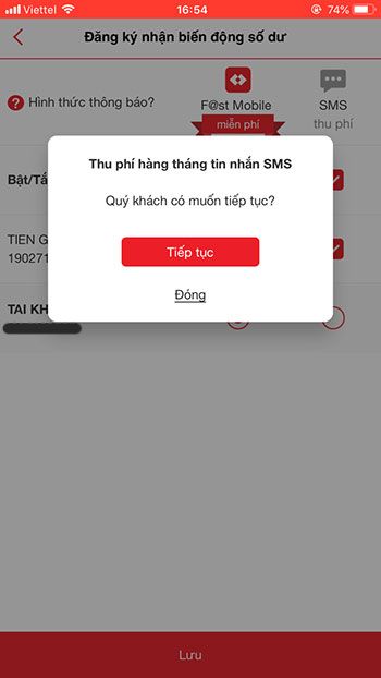 Xác nhận vô hiệu hóa SMS Banking