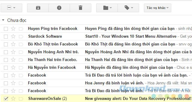 Xoá email nhanh trong Gmail