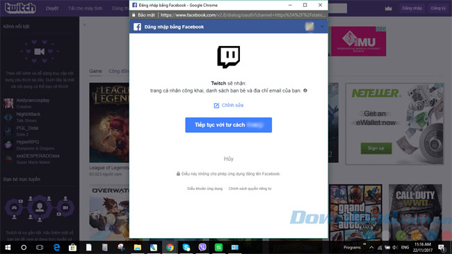 Đăng ký tài khoản Twitch 