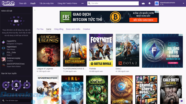 Đăng ký tài khoản Twitch 