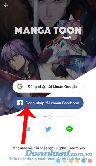 Lựa chọn cách đăng nhập