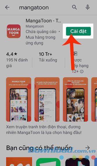 Nhấn vào Cài đặt