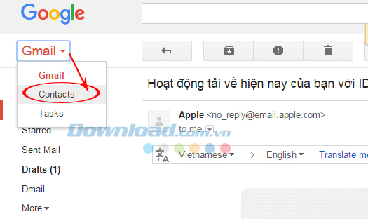 Liên hệ trong Gmail