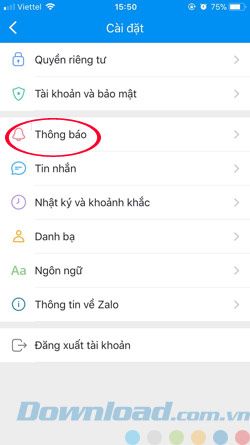 Tắt thông báo từ Zalo