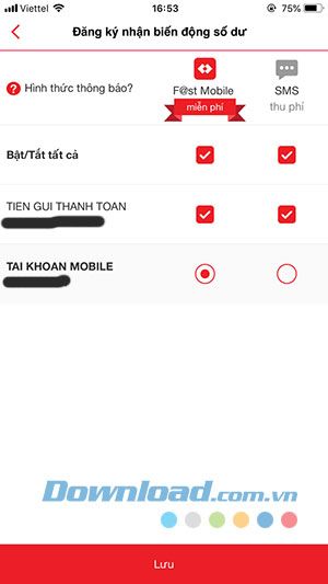 Vô hiệu hóa tính năng SMS Banking