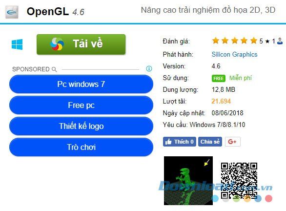 Tải file cài đặt OpenGL về máy tính