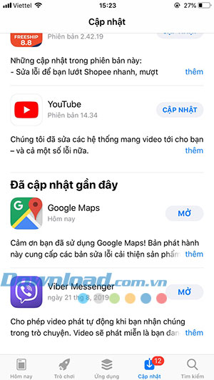 Cập nhật ứng dụng Google Maps