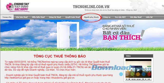 Tra cứu mã số thuế của người phụ thuộc