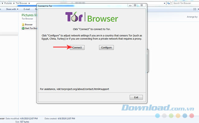 Truy cập vào Tor Browser