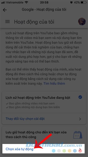 Chọn Xóa tự động