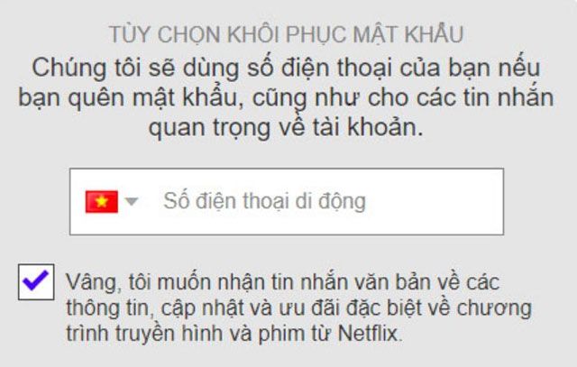 Nhập số điện thoại đã đăng ký