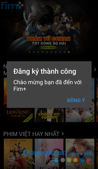 Đã đăng ký tài khoản thành công