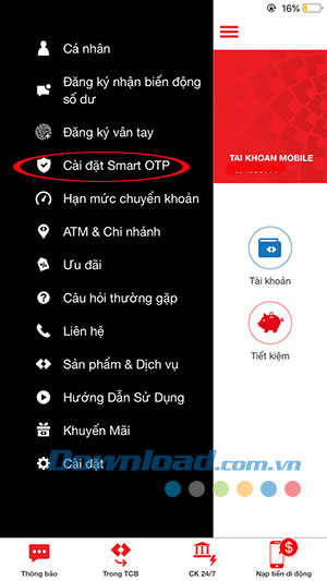 Cài đặt Smart OTP