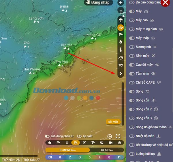 Trang web Windy