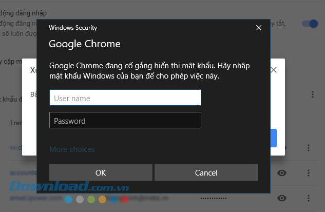 Mật khẩu trên Chrome